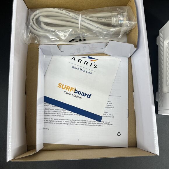 ARRIS SURFboard SB6190 Cable Modem 32 x 8 Gigabit DOCSIS 3.0 White with box - Picture 5 of 16